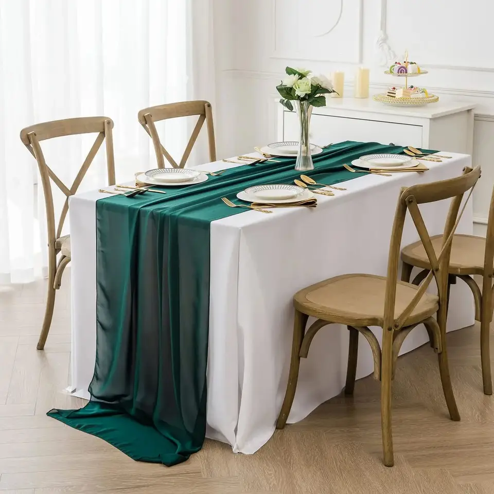 1pc/4ks šifónový stolík Runner 30x300cm číry romantický stôl Runner na svadobnú narodeninovú oslavu Svadobná sprcha vonkajšia dekorácia