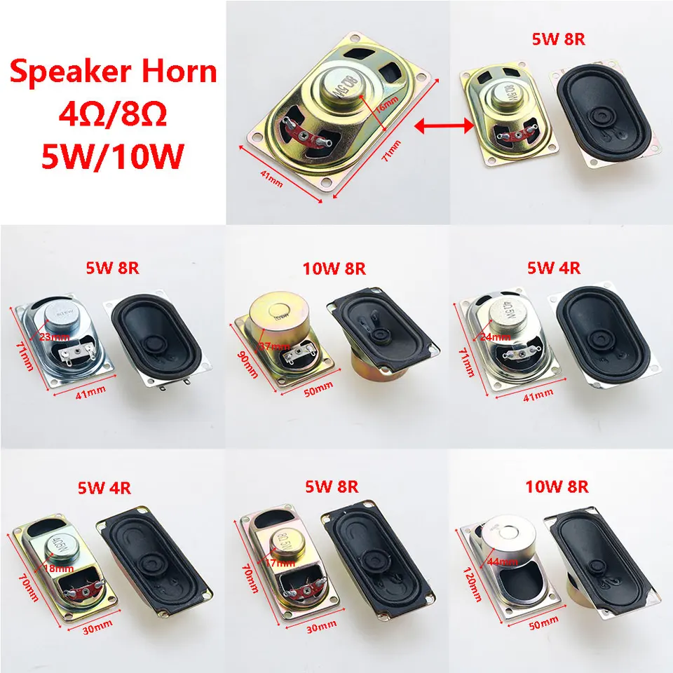 1pc 4r 8r 5W/10W LCD Monitor/TV Rok Horn 4 8 Ohms 5/10 watt 30*70*17 mm 50*90*37 mm 30*70*17 mm 41*71*24 mm rohový hlasný reproduktor