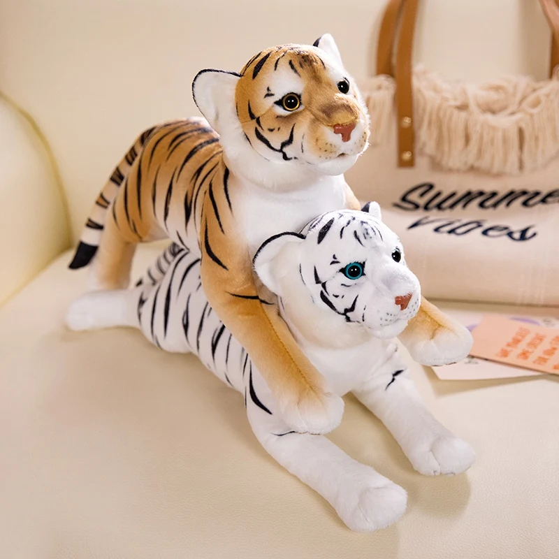 1pc 50 cm Nový simulovaný žltý tigr biely tigr leopard plyšový hračky Krásne lesné zvieracie vankúš Kreatívne narodeniny vianočné darčeky