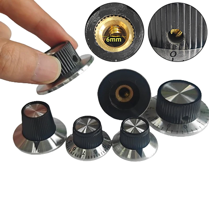 1pc 6mm hriadeľový efekt pedálového gombíka DIY príslušenstvo Chrome Top vinobranie gitarový zosilňovač zosilňovač Knob