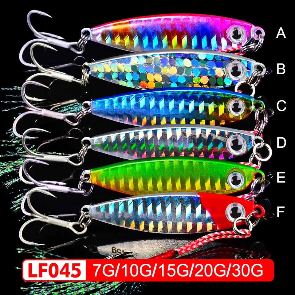 1pc 7g 10g 15g 20g 30g kovový prípravok Jig Lure Lure pomaly jig rýb rybolov Ryby Tvrdé návnady