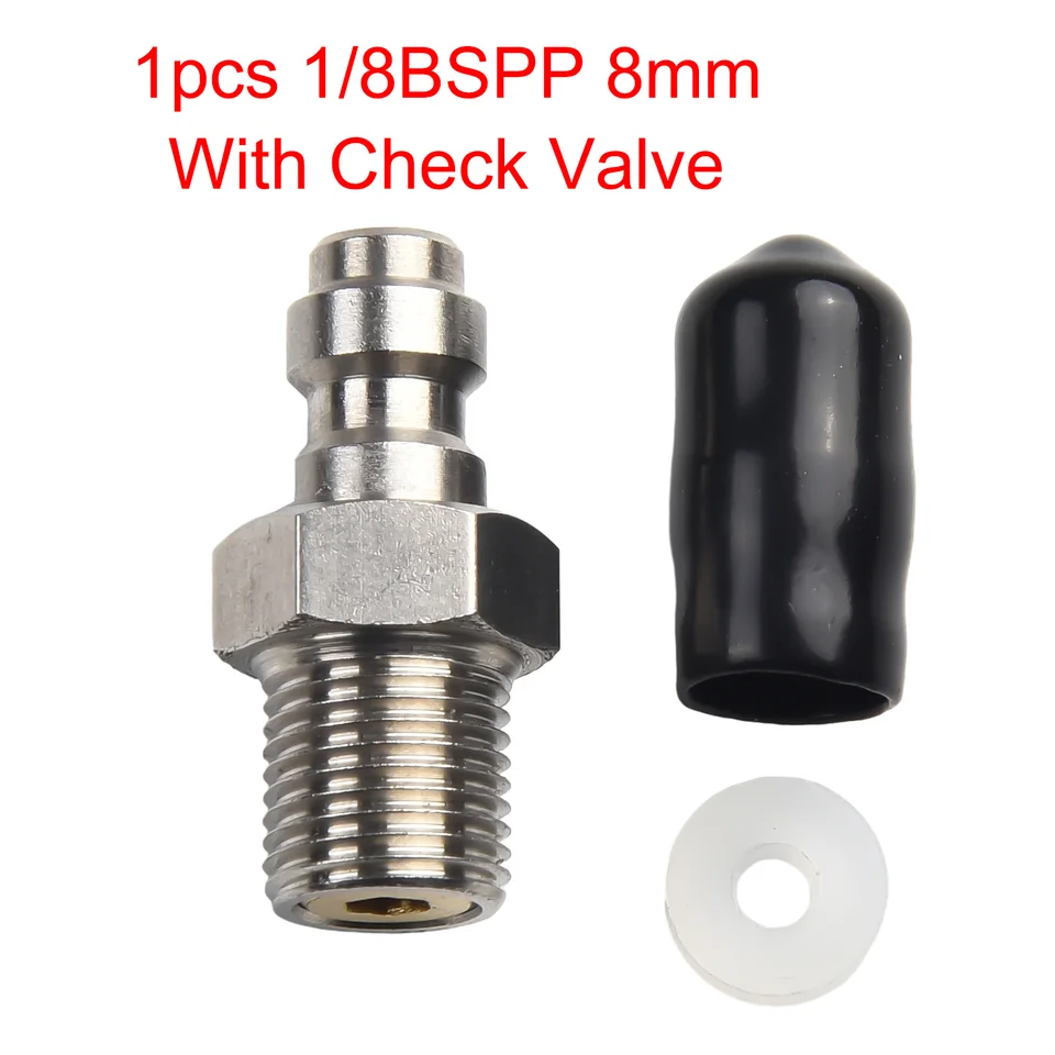 1pc 8 mm rýchly pripojenie kontrolný ventil PCP výplňový kĺb M10*1/8NPT 1/8BSPP Mužský konektor pre vysokotlakové čerpadlá