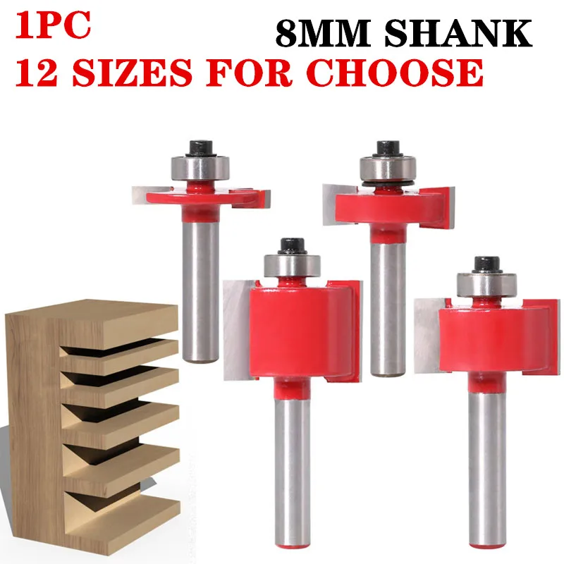 1PC 8 mm stopka T Drevená router Bit s ložiskovým volfrámom karbidom dreveného spracovania mletia na výrobu nožníc Nástroje továrne cena