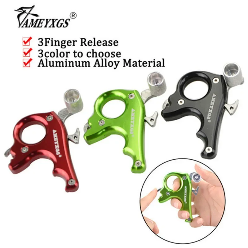 1PC AME 3 Finger Zlúčenina LOW UDELENIE AIDS AIDS TRIGGER Spúšťač Spúšťač pre luk a šípky Arcehry Shooting Hunting Accessories