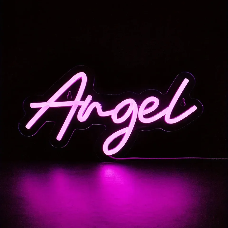 1PC Angel Led Neon Sign, 5V USB NEON NEON LIGHT SVET SVIETAJÚ PRIPOJENIE Svadobnej narodeninovej oslavy Herňa Hero Domáca stena