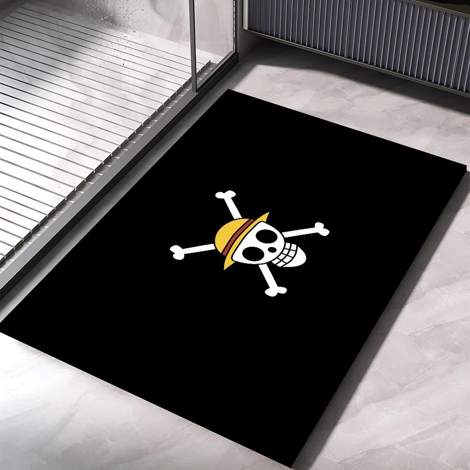 1PC Anime O-One P-Piece Pirát lebka vlajka podlahová podlahová spálňa Kuchyňa Koberec s nekĺzaním