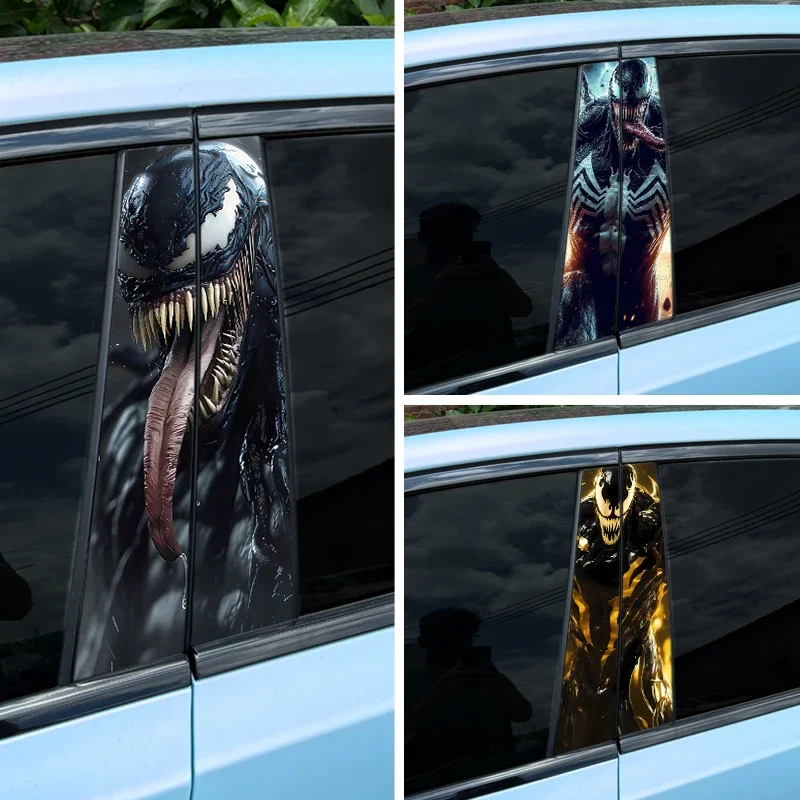 1pc Anime Venom Stiapky automobilov automatické tetovanie B stĺp vodotesný stredový stĺp dekor Cover Scrapt DIY dvere