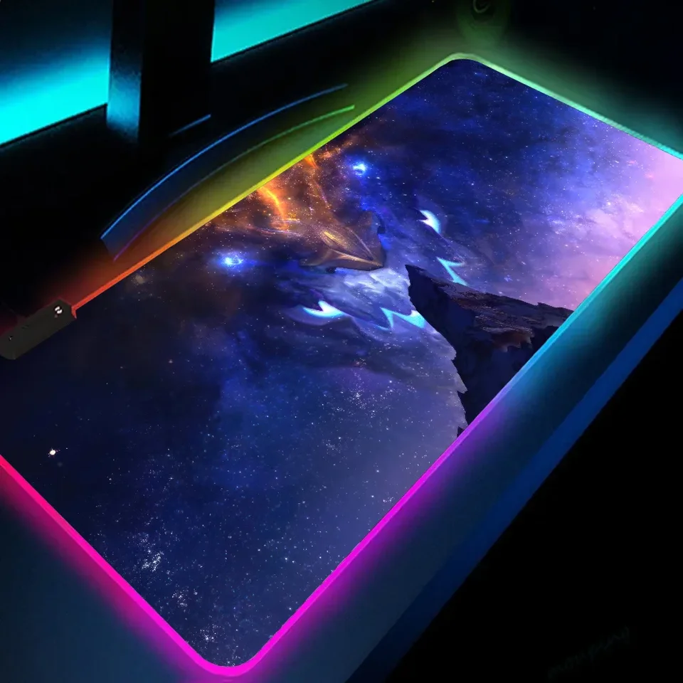 1pc Aurelion Sol League of Legends XXL RGB Gaming Mouse Pads HD Čierne hráči