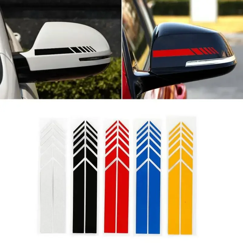 1pc automatické nálepka automobilu Non -blednúca módna farebná pruh Struka pretekárskych prúžkov bokom Zadný výhľad zrkadlové dekorácie Decal Styling