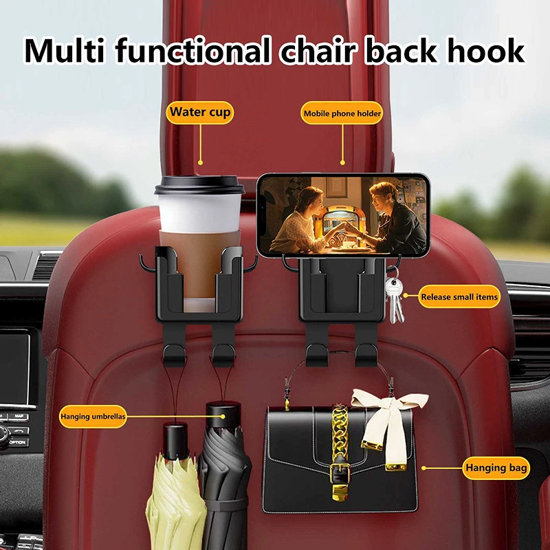 1PC Autosed Sedadlá Organizátor Hook Hook Organizátor s držiakom na držiak na pohári