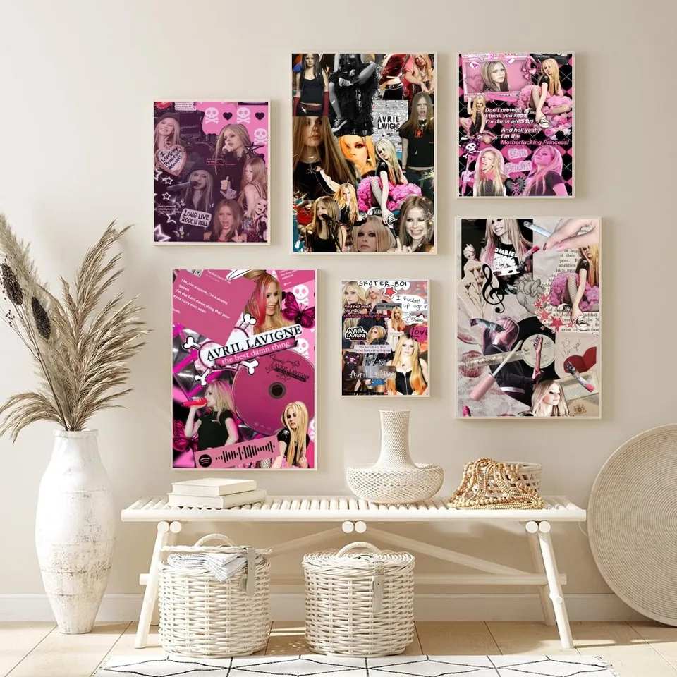 1PC Avril Lavigne Collage Plagát nástenná umenie Domáca výzdoba izba Digitálna maľba Obývacia izba reštaurácia Kuchynské umenie