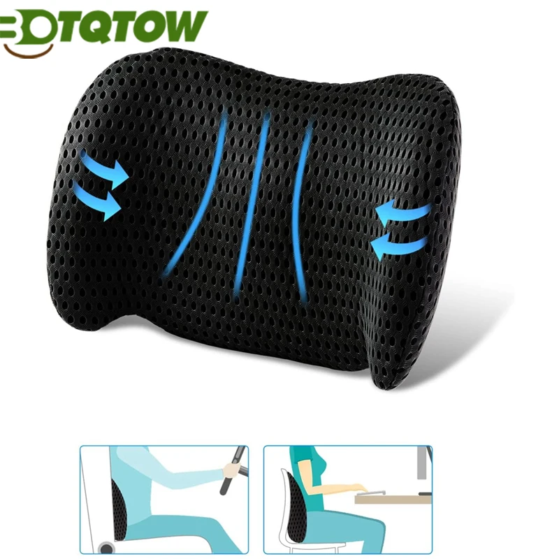 1pc bedrové podporné vankúš, ergonomická - pamäťová penová bedrová podporná vankúš Pre úľavu od bolesti chrbta pre autosedačky, kancelárske stoličky