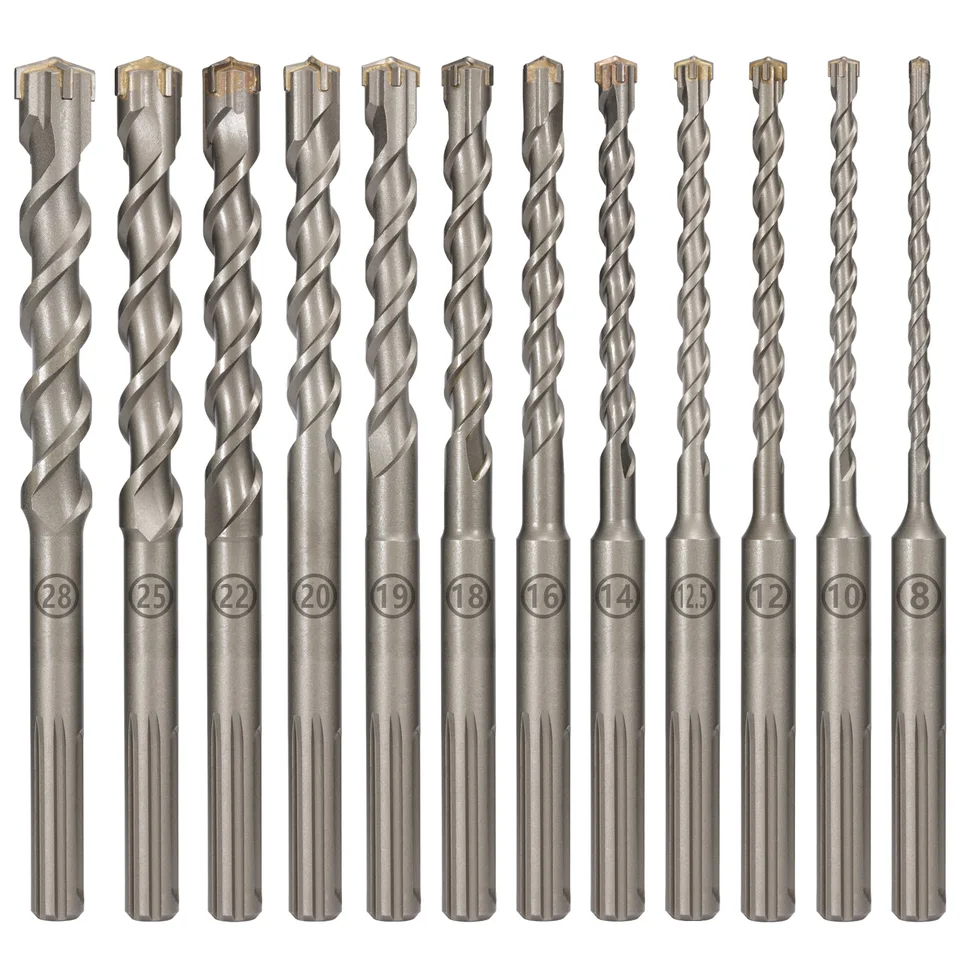 1pc betón SDS max 8-28 mm bit krížový rezačka hlava dvojité zvukové kladivo 280 mm nástenné tehlové bloky elektrické kladivo murivo bit