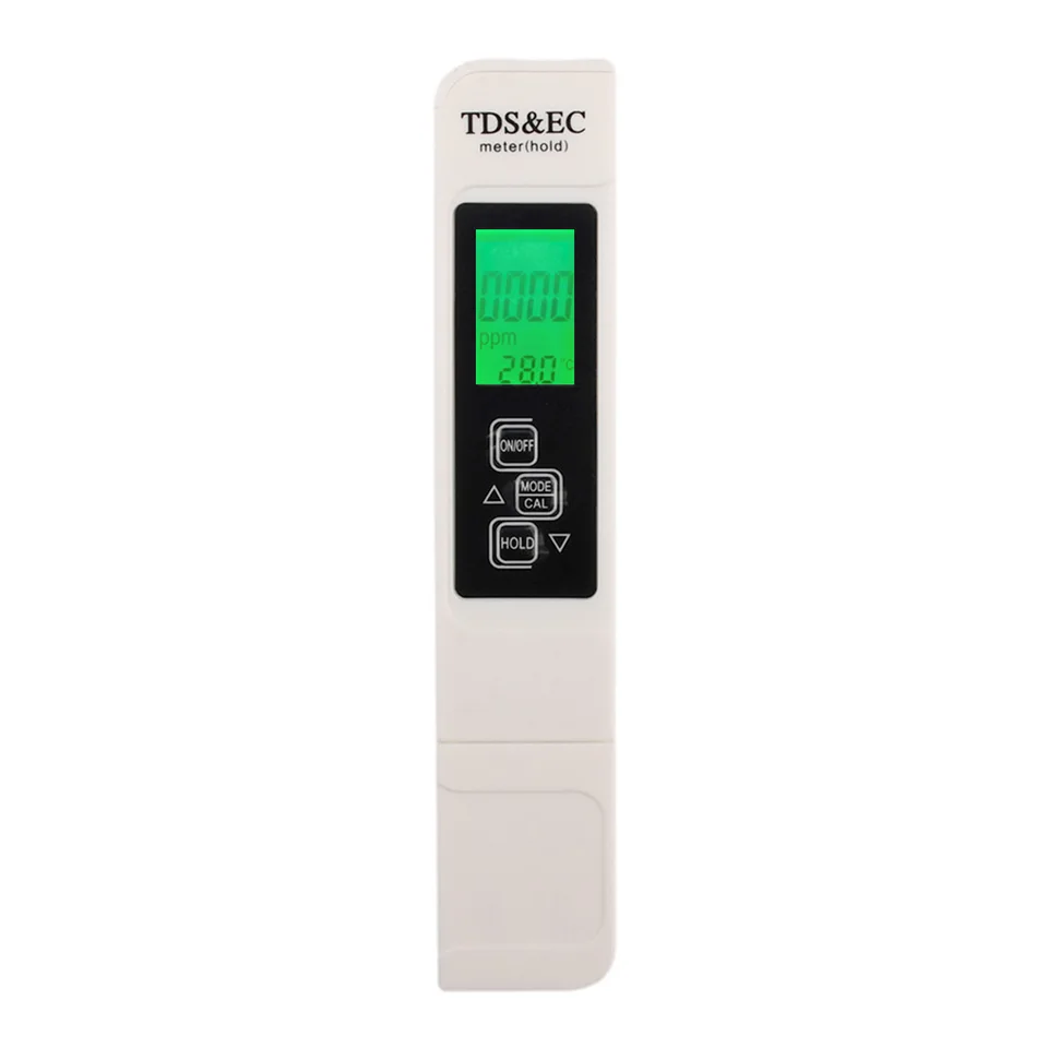 1pc biela digitálna voda tester TDS EC meter Rozsah 0 až 9999 Multifunkčná teplota čistoty vody PPM tester PPM