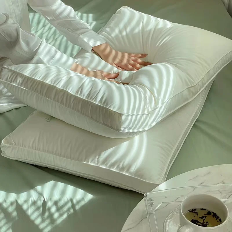 1PC biela ultra mäkká posteľ vankúš na spanie 48x74cm bavlnená pokožka priateľský k vankúšu hypoalergénny stroj na umývateľný posteľ vankúš