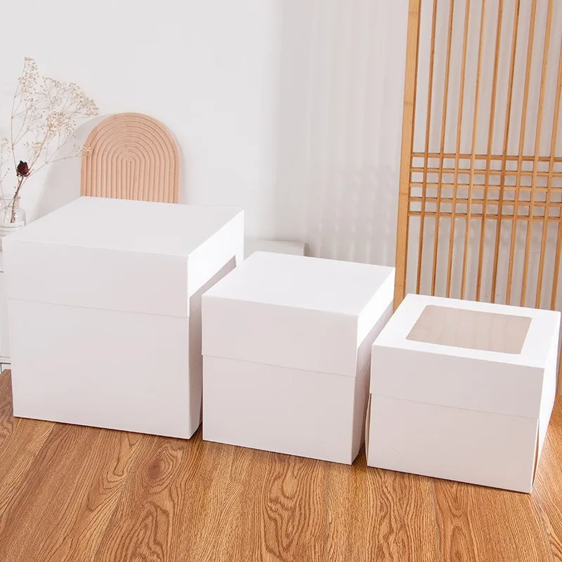 1pc biely papier skladacie narodeniny svadba Svadba vianočných koláčov Dezert na pečenie 10/12 palca koláča jednorazové balenie