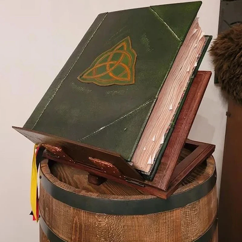 1PC Book of Shadows Green Cover Bound Blank and Lined Journal 350 strán Spells Records Spellbook Retro Gifts