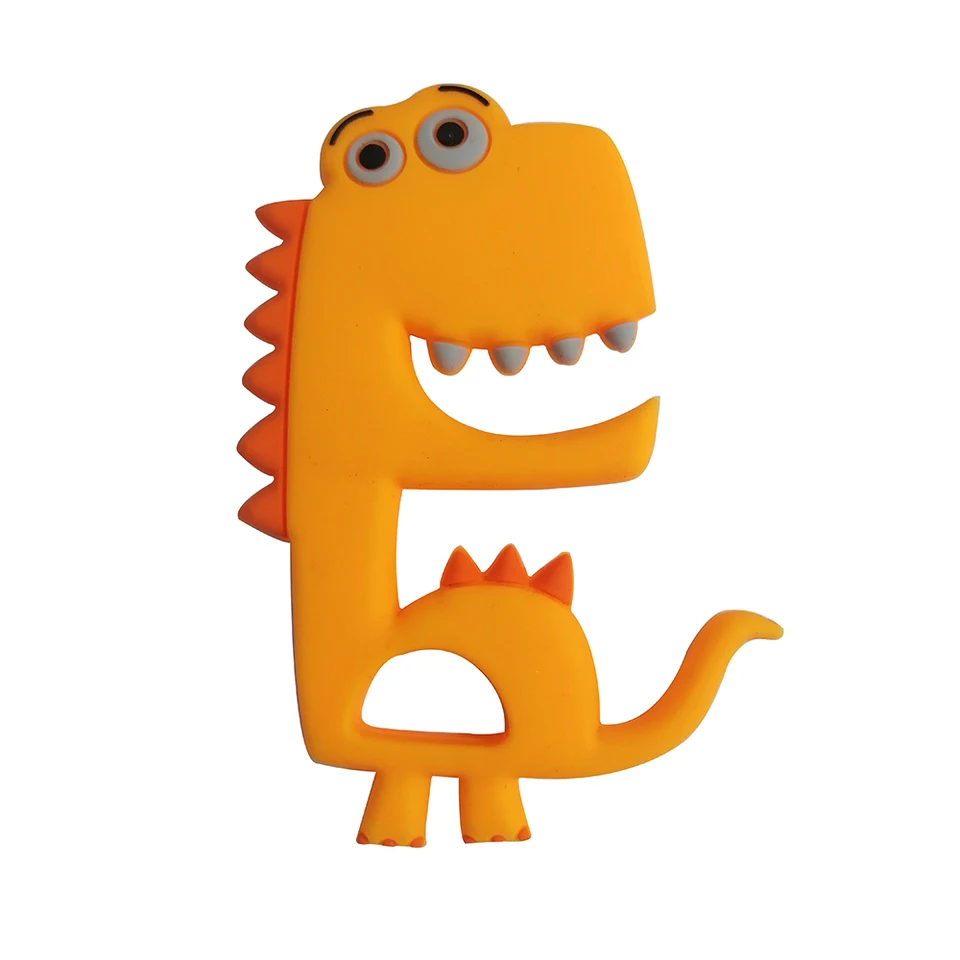 1PC BPA Free Food Grade Silikónové zuby Karikatúry Zvieratá Dinosaurus Ca) Clips Clips DIY Príspevky