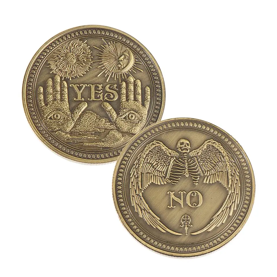 1pc bronz Áno alebo nie na pamätné mince suvenír, ktorý nie je v cene Coins Game Prop Challenge Coins Collection Decoration Art Crafts