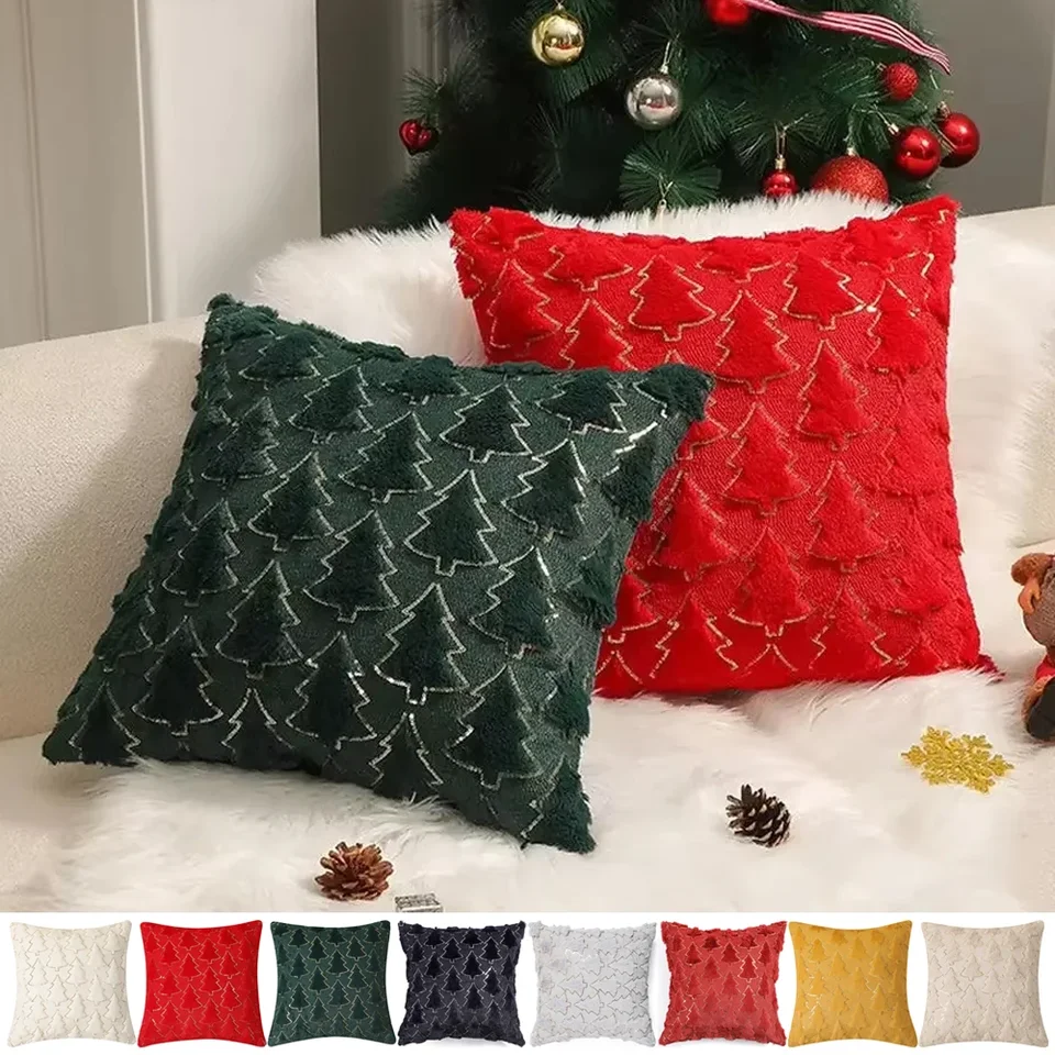 1PC Bronzing Jacquard vianočný stromček vankúš pohovka dekorácia obývacia izba Plyšový vankúš vankúš 30x50/40x40/45x45/50x50cm