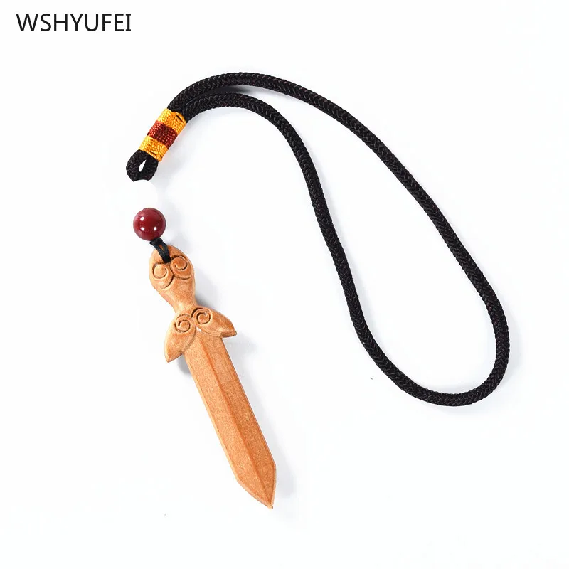 1pc broskyňový drevený meč prívesok feng shui príslušenstvo auto namontované prívesok prívesok Exorcizmus exorcizmus dýka rezbárske remeslá amulet dekorácia