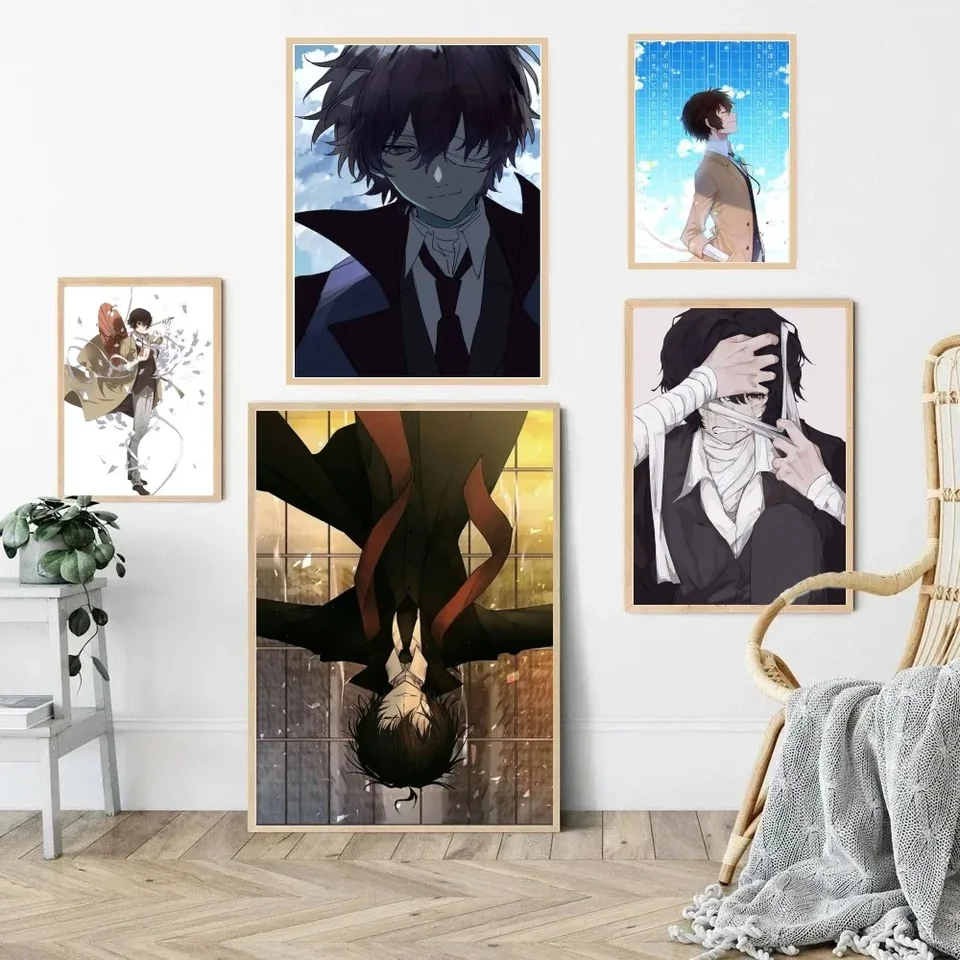 1PC Bungo Stray Dog Osamu Dazai Plagát HD Plagáty Domáce izba Bar Cafe Decor Art Wall Maľba Obrázok