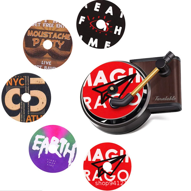 1PC CAR AIR ROZHENER ROZHODNOSTI Hráč Otočná vozidlo Parfumový klip Vinyl fonograf vzduchový odvetvie aromaterapeutický klip Difuser