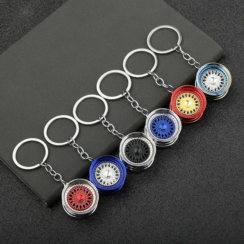 1PC Car Hub Auto Kľúč prívesku simulácia Model Model Osobnosť Trend Repit Keychain BBS exteriérová dekorácia