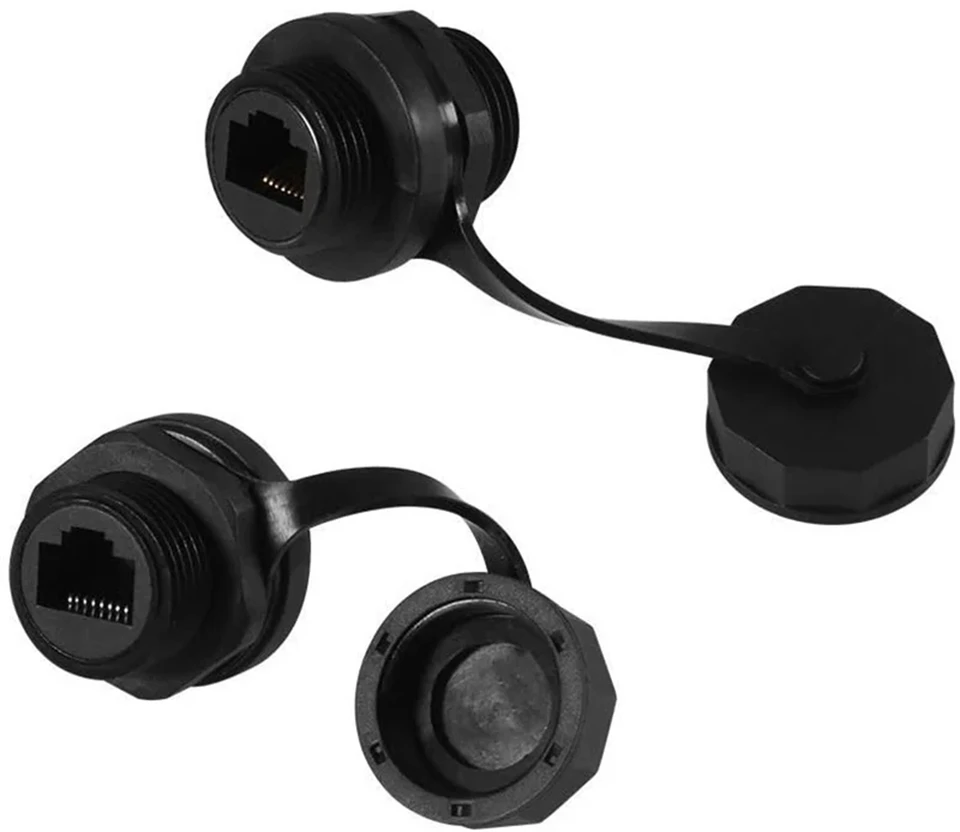 1PC Cat 6 RJ45 Priemyselný tienený panel držiak prevodovky s prívodom cez spojku s vodotesným uzáverom IP67 CAP Ethernet LAN Káblové konektor