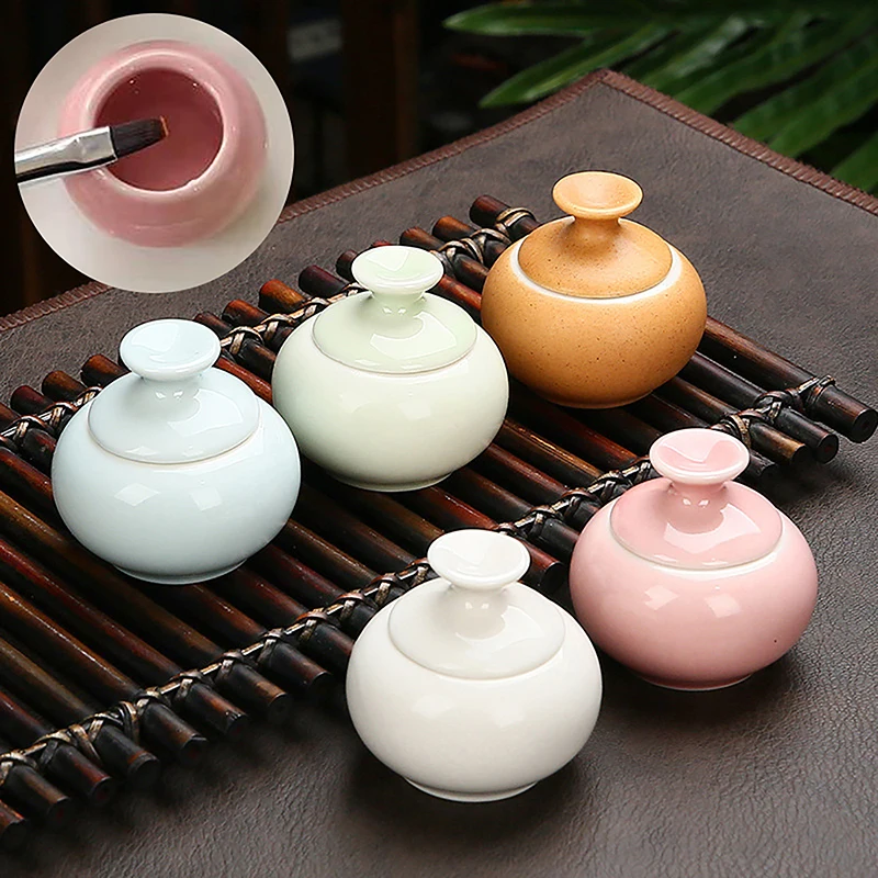 1PC Ceramics Copion Cup s akrylovou tekutinou porcelánu Dappen Dish pre veko misku pre akrylovú nádobu na nechty