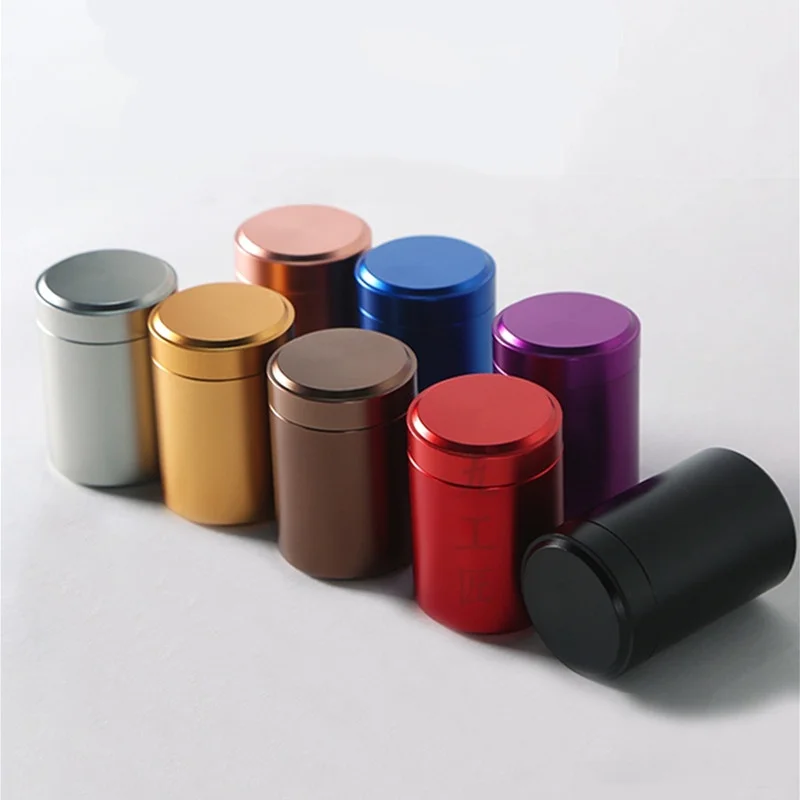 1pc cestovná kanister prenosná vzduchotesná vôňa Proof Storage Candy Bottle Bylina skládka nádoba Utesnená kontajner čajovňa mini kovové plechovky
