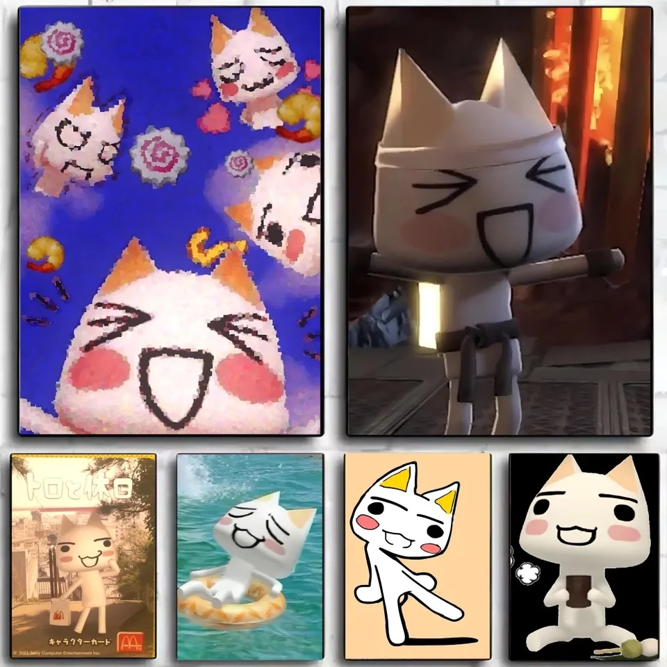 1PC Classic Anime Inoue Toro Cute Cat Hot Classic Film Plagát HD Plagáty Domáca izba Bar kavia