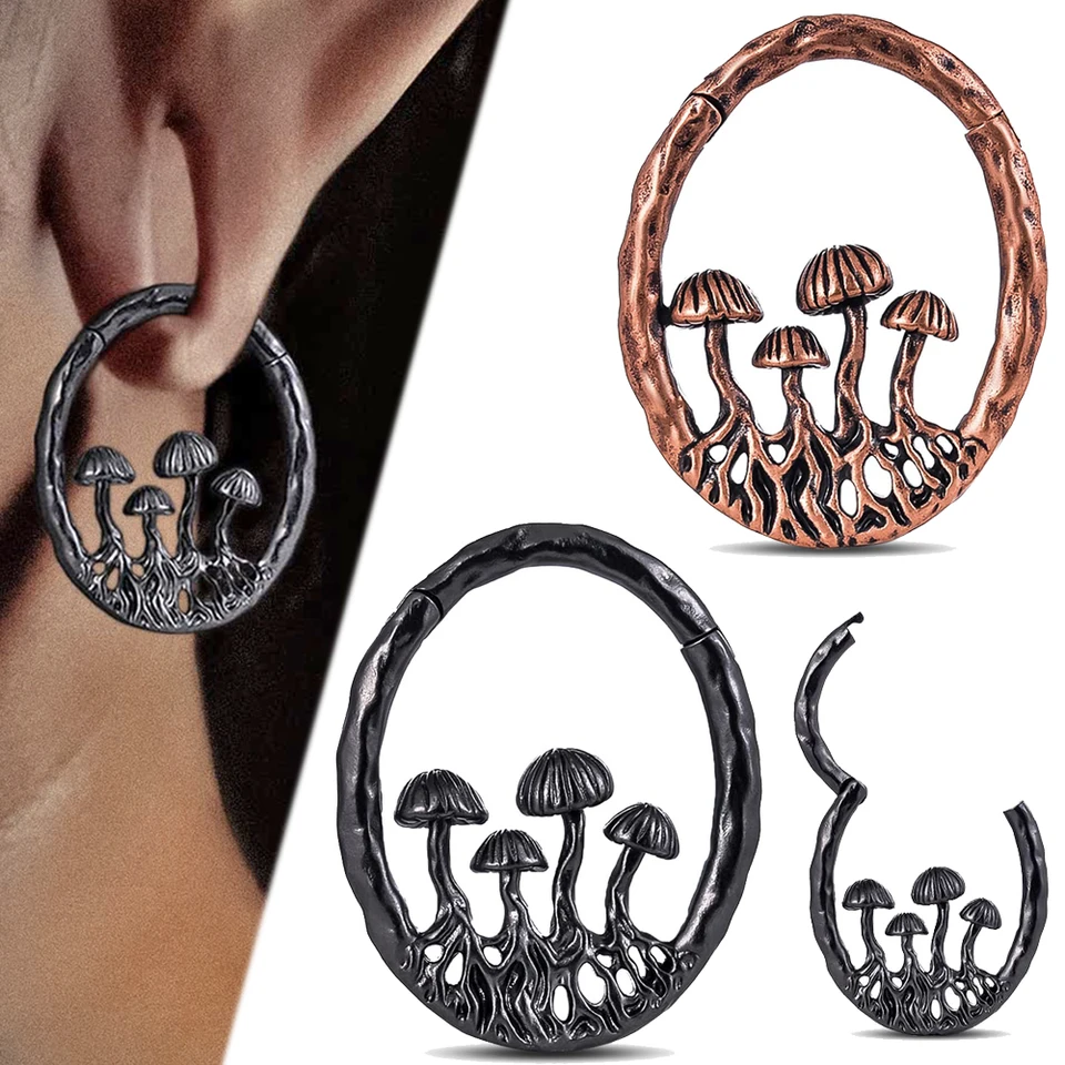 1PC Copper Rose Golden & Black Elegantné vešiaky na huby uší pre roztiahnuté uši