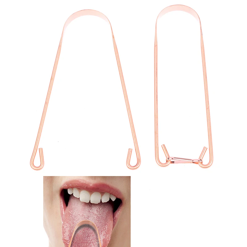 1pc Copper Tongue Scraper Cleaner Scraper Men Ženy Hygiena zubnej kefky Hygiena Hygiena s nástrojom Health Care Care
