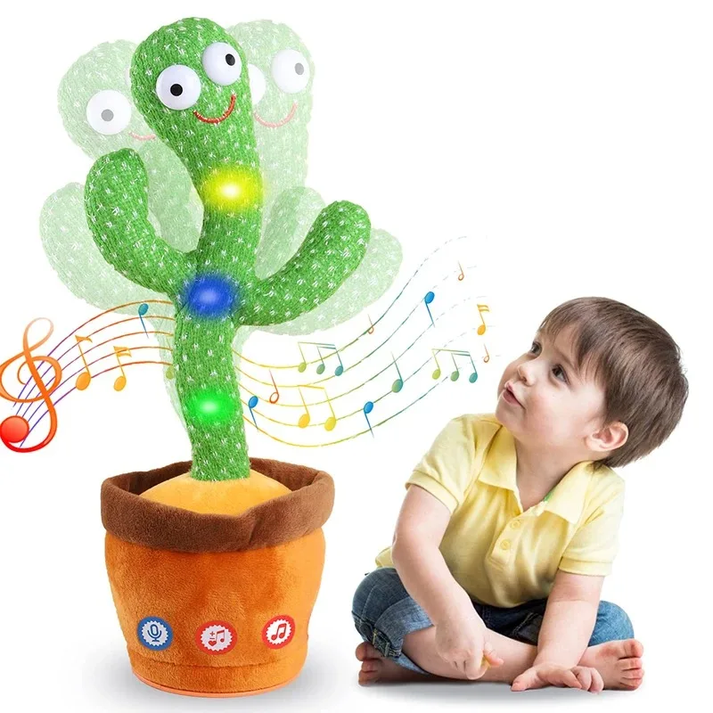 1PC Dancing Talking Cactus Hračky pre chlapcov a dievčatá, spievanie napodobňovania nahrávania opakovania toho, čo hovoríte, Sunny Cactus Up Plus
