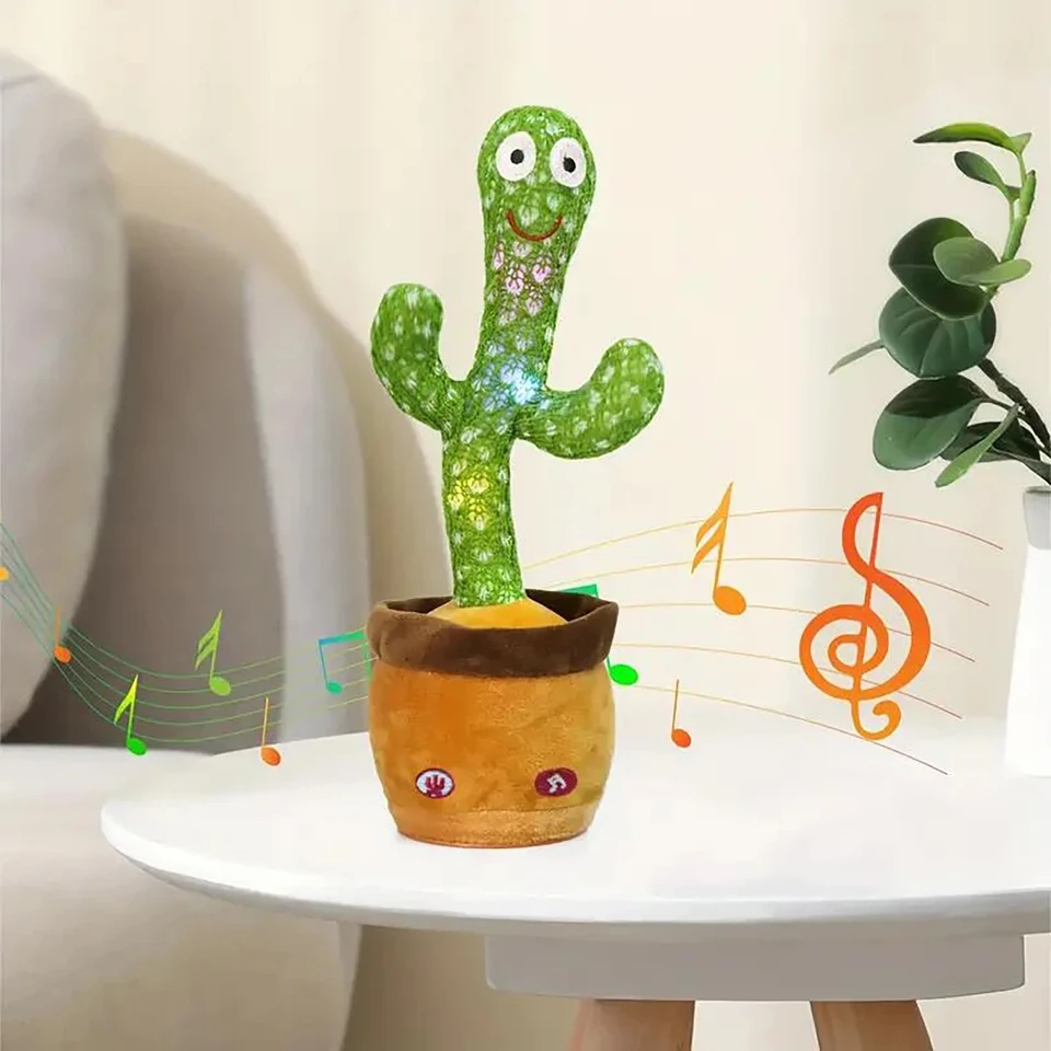 1PC Dancing Talking Cactus Hračky pre chlapcov a dievčatá, spievanie napodobňovania nahrávania opakovania toho, čo hovoríte, Sunny Cactus Up Plus