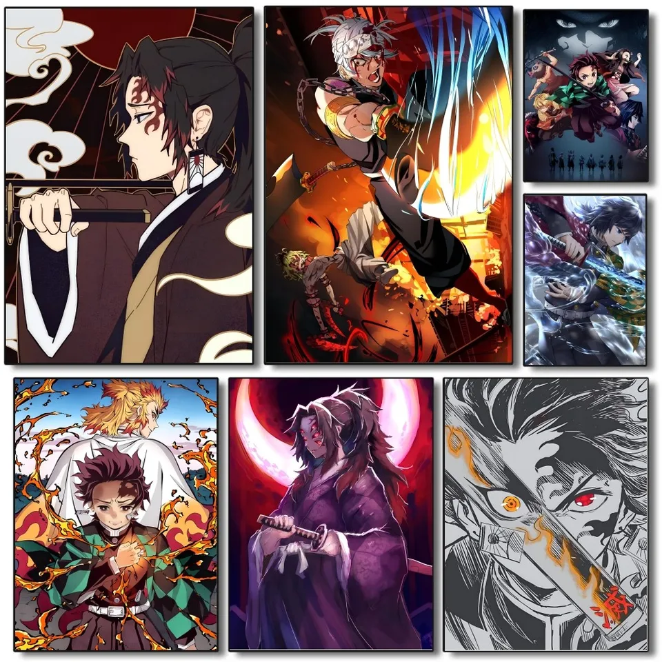 1PC Demon Slayer plagát papier tlač Domov obývacia izba Spálňa vstupný bar