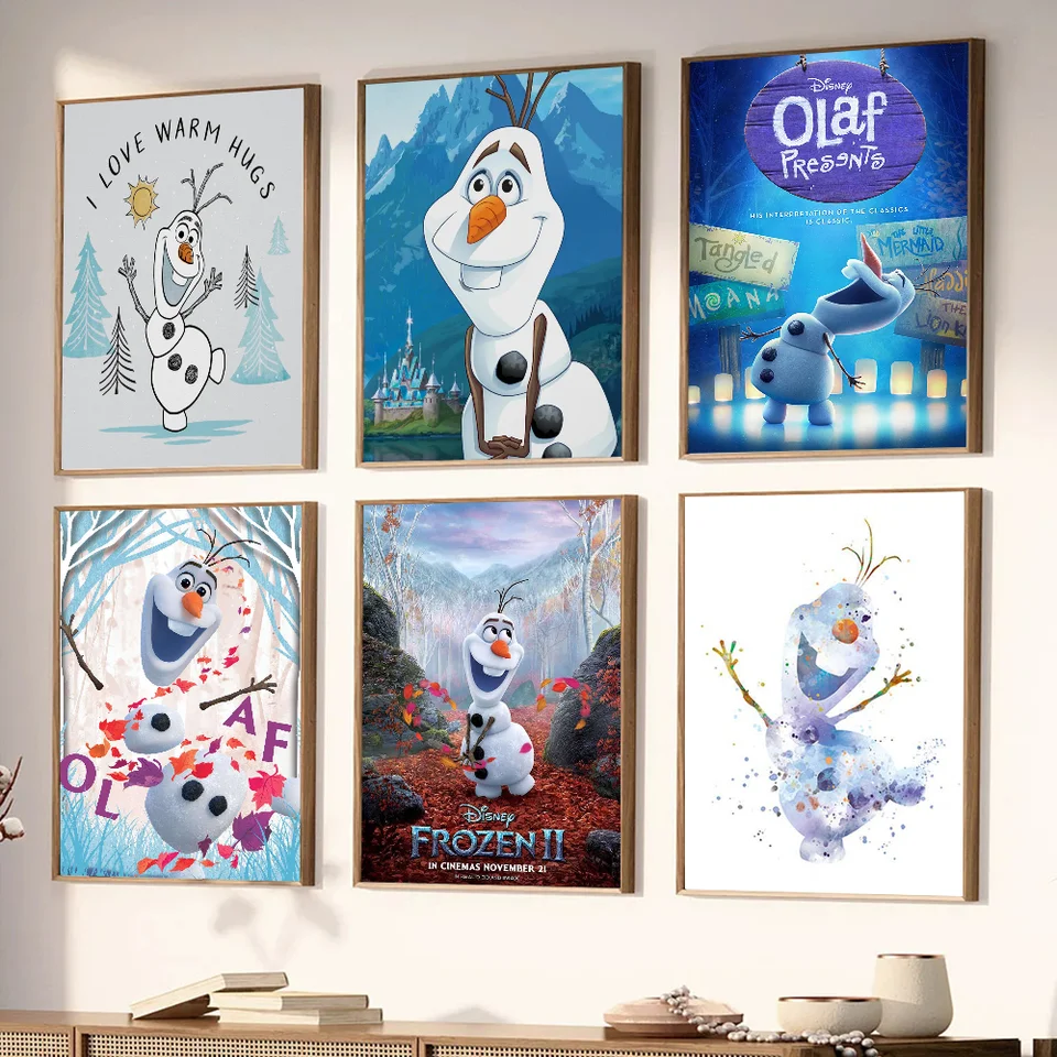 1PC Disney Olaf Plagery Stickers Art Wall nástenné maľby dekorácie herná izba Darčeky kawaii hd maľba maľby