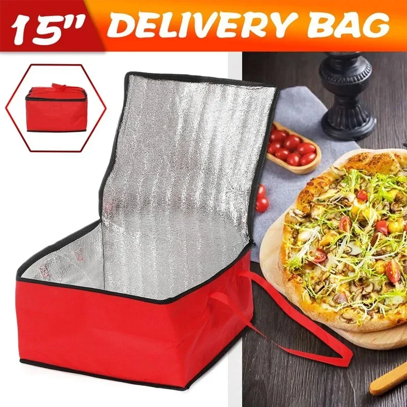 1PC Dodávka taška na pizzu vrecko Potraviny Termálna taška Vodotesný izolovaný taška na chladič prenosná obedová taška na obedové balenie Skladacie piknikové jedlo