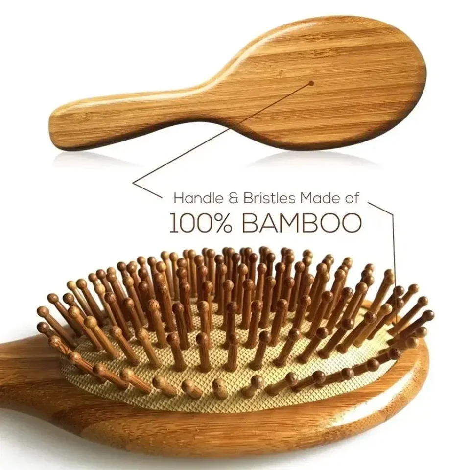 1pc drevené hrebeň Profesionálne zdravé pádlo vankúš na vypadávanie vlasov masáž kefka Hairbrus Comp Compilp Hair Care zdravý bambusový hrebeň