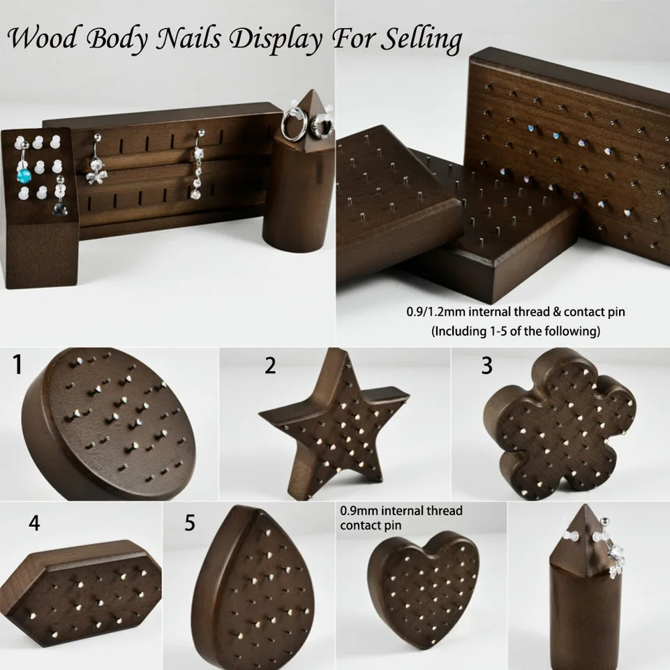 1pc drevo 17-41 dier prenosné pery gombíky brušné cvočky držiak šperky Držitelia Držiteľov výstavy Stockcase Storage Organer Stand Board Organizátor