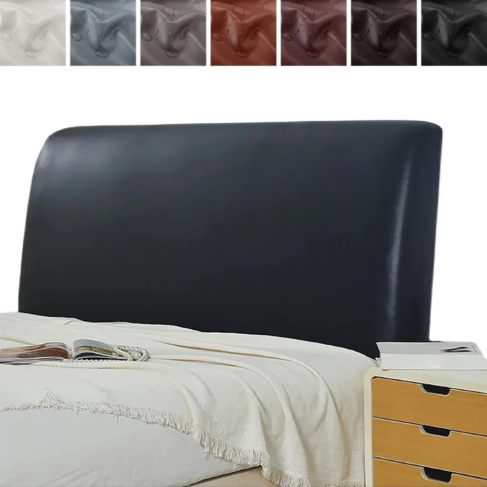 1PC Elastic PU Leather All-Inclusive Bed Head Back na posteli Protect Ochrana Prachový kryt dekoratívny nábytok pre domáci hotel dekor