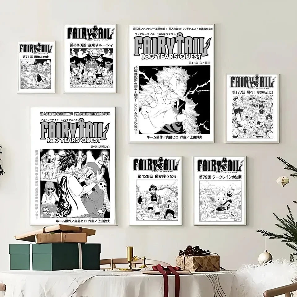 1PC Fairy Tail Anime Retro Tlač plagátu papier nepremokavý HD SPELOM Spálňa Vstup domova obývacia izba Bar nástenná dekorácia