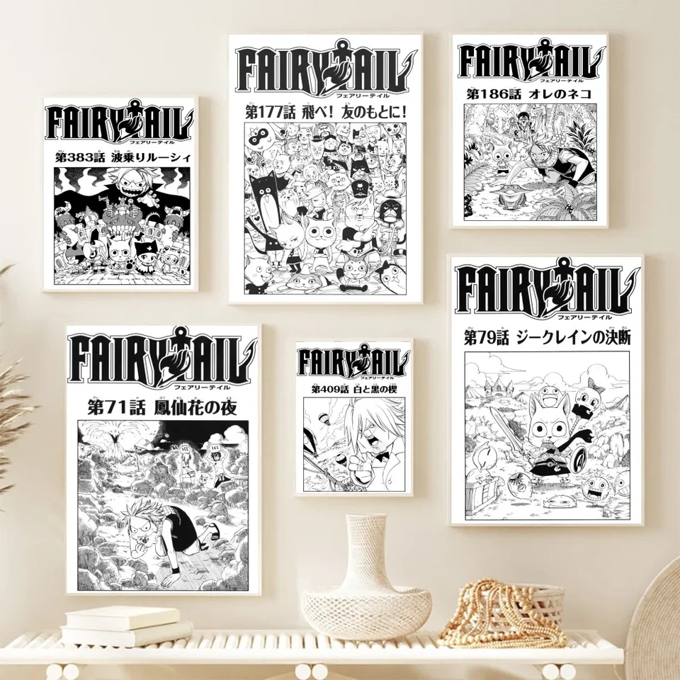 1PC Fairy Tail Anime Retro Tlač plagátu papier nepremokavý HD SPELOM Spálňa Vstup domova obývacia izba Bar nástenná dekorácia
