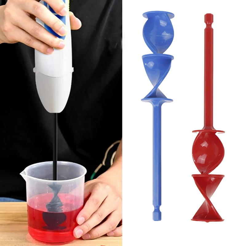 1pc farba na miešanie tyče epoxidová zmiešavacia tyčinka Helix Design Paint Mixer Pripevnená živici Zmiešajte Chuck pre epoxidovú latexovú olejovú farbu