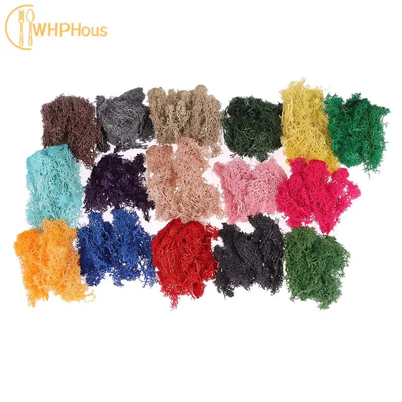 1PC Farebný prírodný umelý mach rastlina DIY SUSRED Reindeer Moss Decor Resin Epoxy plnenie šperkov záhrada ozdobí zásoby
