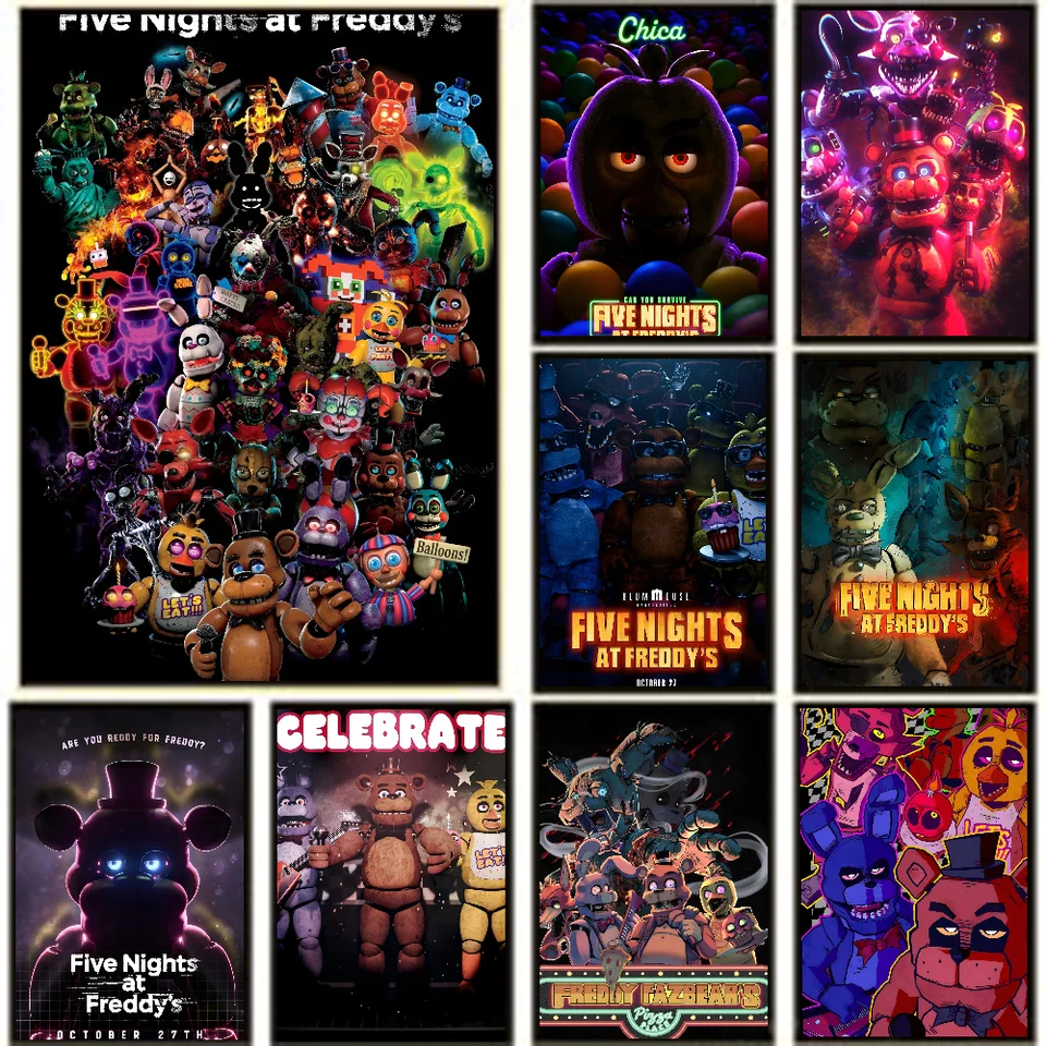 1PC FNAF 2023 Nový film Plagát Papier Papier Domov Domáca obývacia izba Spálňa Vstupná reštaurácia Cafe Art Art Decoration