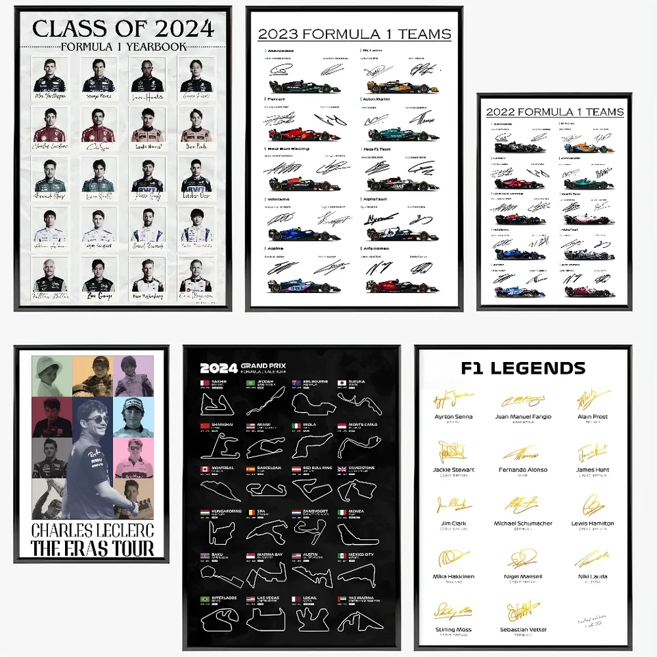 1PC Formula One Grand Prix Racing Driver Plagát plagát papier