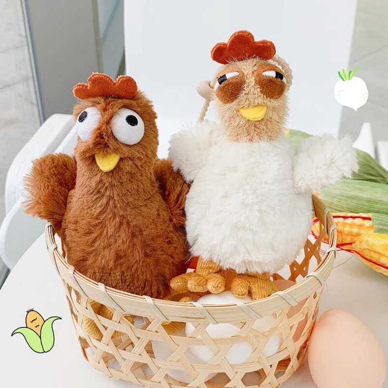 1PC Funny Kawaii Chicken Pendant Keychain Doll Carese For Women Birthday Darčeky kožušina Kuracie plyšové taška nulová peňaženka