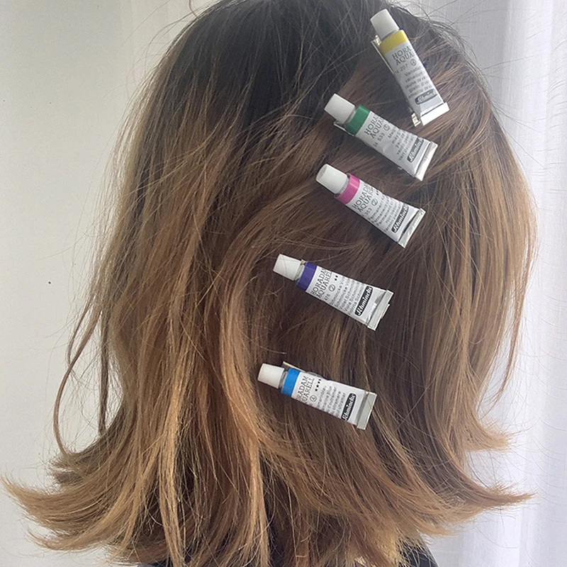 1PC Funny Paint Watercolor Hair Clip pre ženy Kreatívna ručne vyrábaná kačica vlásenka Childr Hair Barrette Party náhodná farba
